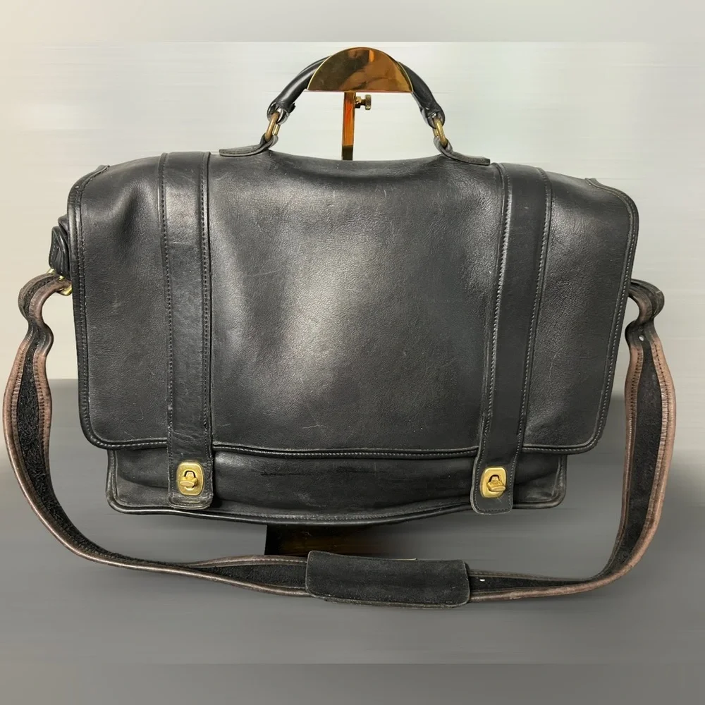 Coach Vintage Leather Essex Briefcase Messenger Bag Unisex - Picture 2 of 10